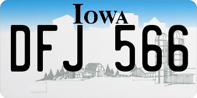IA license plate DFJ566