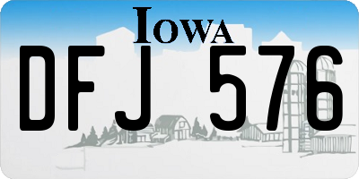 IA license plate DFJ576
