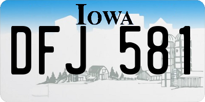 IA license plate DFJ581