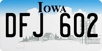 IA license plate DFJ602