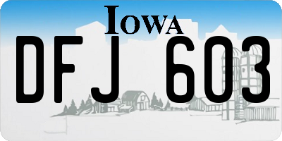 IA license plate DFJ603