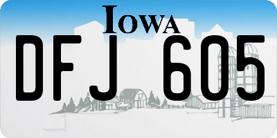 IA license plate DFJ605