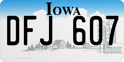 IA license plate DFJ607