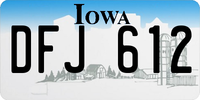 IA license plate DFJ612