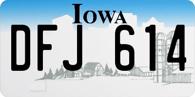 IA license plate DFJ614