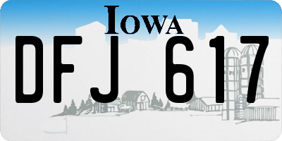 IA license plate DFJ617