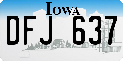 IA license plate DFJ637