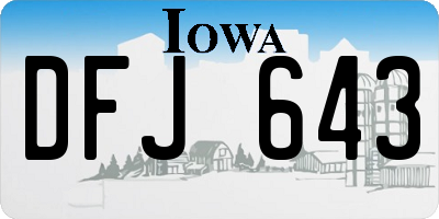 IA license plate DFJ643