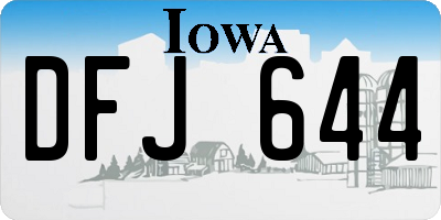 IA license plate DFJ644