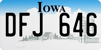 IA license plate DFJ646