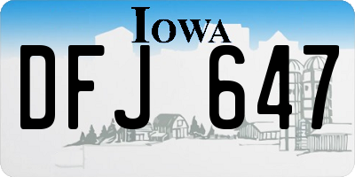 IA license plate DFJ647