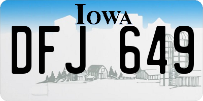 IA license plate DFJ649