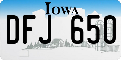 IA license plate DFJ650
