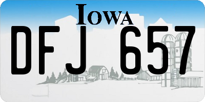 IA license plate DFJ657