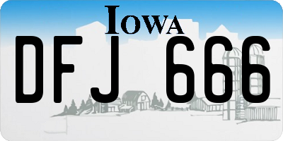IA license plate DFJ666