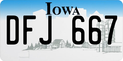 IA license plate DFJ667