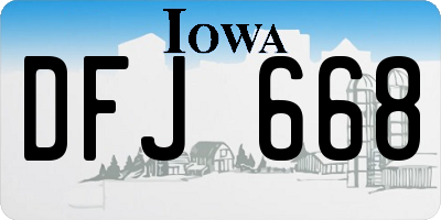 IA license plate DFJ668