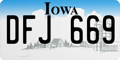 IA license plate DFJ669