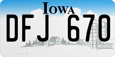 IA license plate DFJ670