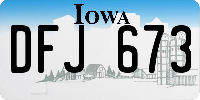 IA license plate DFJ673