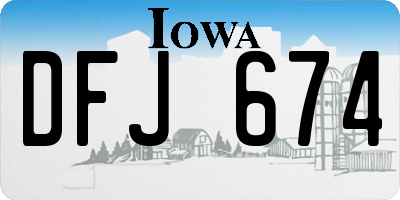 IA license plate DFJ674