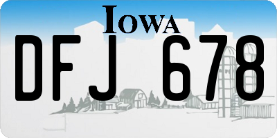 IA license plate DFJ678