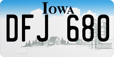 IA license plate DFJ680