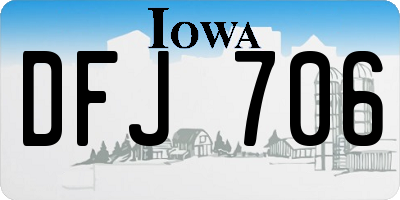 IA license plate DFJ706