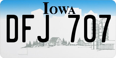 IA license plate DFJ707