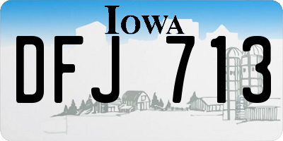 IA license plate DFJ713