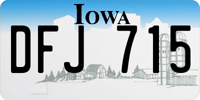IA license plate DFJ715