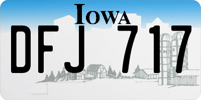 IA license plate DFJ717