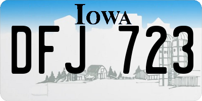 IA license plate DFJ723