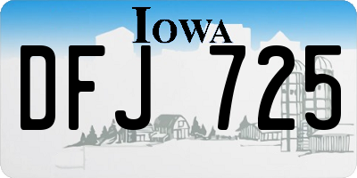 IA license plate DFJ725
