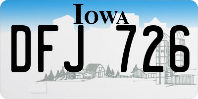 IA license plate DFJ726