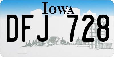 IA license plate DFJ728