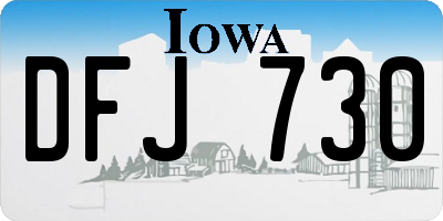 IA license plate DFJ730