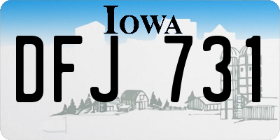 IA license plate DFJ731