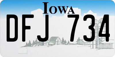 IA license plate DFJ734