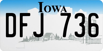IA license plate DFJ736