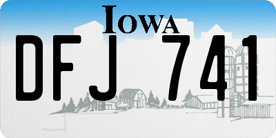 IA license plate DFJ741