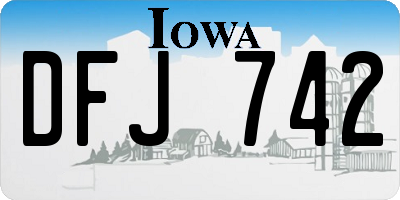 IA license plate DFJ742