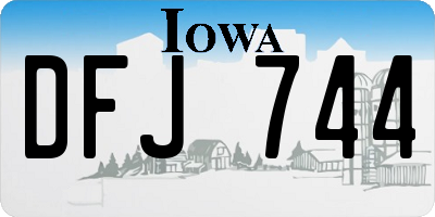 IA license plate DFJ744