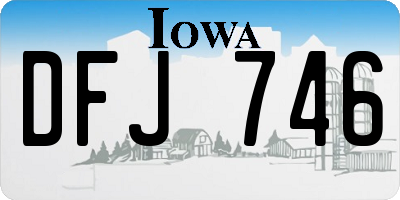IA license plate DFJ746