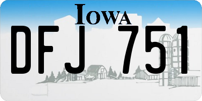 IA license plate DFJ751