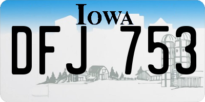 IA license plate DFJ753