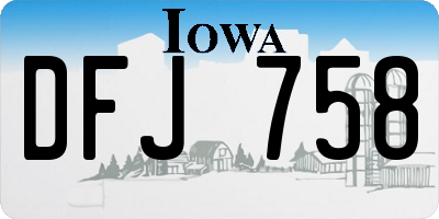 IA license plate DFJ758
