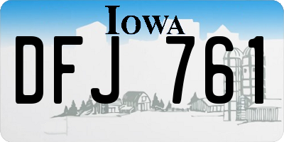 IA license plate DFJ761