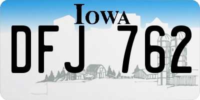IA license plate DFJ762