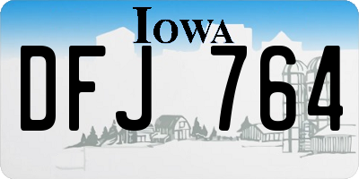 IA license plate DFJ764